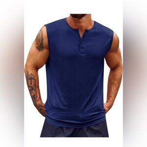 Men's Classic Blue Sleeveless Tank Top